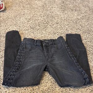 Express Black Lace-Up Skinny Jeans